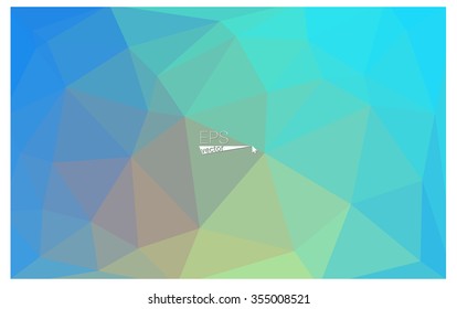 Multicolor blue, yellow, orange geometric rumpled triangular low poly origami style gradient illustration graphic background. Vector polygonal design for your business.