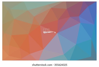 Multicolor blue, yellow, orange geometric rumpled triangular low poly origami style gradient illustration graphic background. Vector polygonal design for your business.