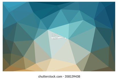 Multicolor blue, yellow, orange geometric rumpled triangular low poly origami style gradient illustration graphic background. Vector polygonal design for your business.