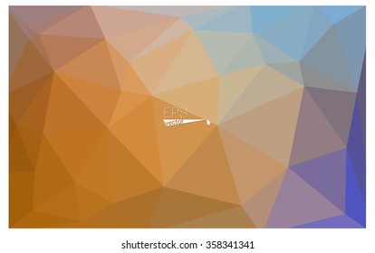 Multicolor blue, yellow, orange geometric rumpled triangular low poly origami style gradient illustration graphic background. Vector polygonal design for your business.