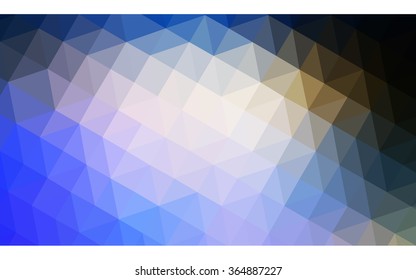 Multicolor blue, yellow, orange polygonal illustration, which consist of triangles. Geometric background in Origami style with gradient. Triangular design for your business in vector.