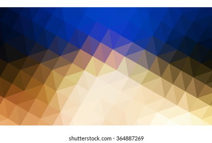 Multicolor blue, yellow, orange polygonal illustration, which consist of triangles. Geometric background in Origami style with gradient. Triangular design for your business in vector.