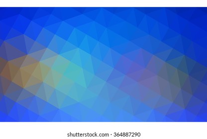 Multicolor blue, yellow, orange polygonal illustration, which consist of triangles. Geometric background in Origami style with gradient. Triangular design for your business in vector.