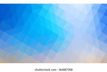 Multicolor blue, yellow, orange polygonal illustration, which consist of triangles. Geometric background in Origami style with gradient. Triangular design for your business in vector.