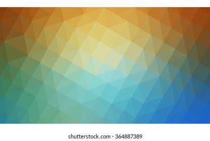 Multicolor blue, yellow, orange polygonal illustration, which consist of triangles. Geometric background in Origami style with gradient. Triangular design for your business in vector.