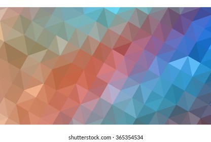 Multicolor blue, yellow, orange polygonal illustration, which consist of triangles. Geometric background in Origami style with gradient. Triangular design for your business.