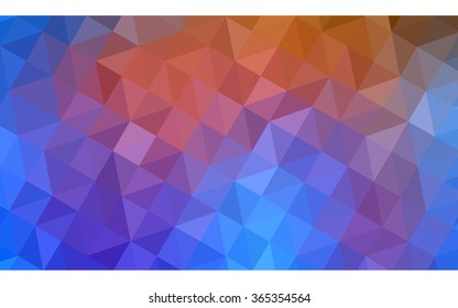 Multicolor blue, yellow, orange polygonal illustration, which consist of triangles. Geometric background in Origami style with gradient. Triangular design for your business.