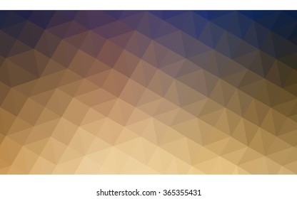 Multicolor blue, yellow, orange polygonal illustration, which consist of triangles. Geometric background in Origami style with gradient. Triangular design for your business.