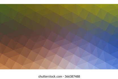Multicolor blue, yellow, orange polygonal illustration, which consist of triangles. Geometric background in Origami style with gradient. Triangular design for your business.