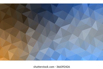 Multicolor blue, yellow, orange polygonal illustration, which consist of triangles. Geometric background in Origami style with gradient. Triangular design for your business.
