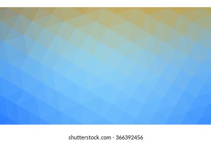Multicolor blue, yellow, orange polygonal illustration, which consist of triangles. Geometric background in Origami style with gradient. Triangular design for your business.