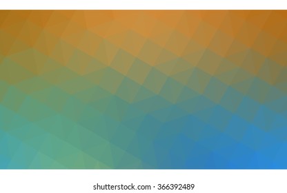 Multicolor blue, yellow, orange polygonal illustration, which consist of triangles. Geometric background in Origami style with gradient. Triangular design for your business.