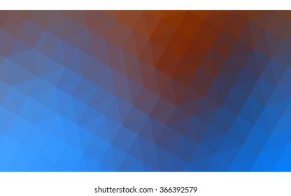 Multicolor blue, yellow, orange polygonal illustration, which consist of triangles. Geometric background in Origami style with gradient. Triangular design for your business.