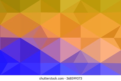 Multicolor blue, yellow, orange polygonal illustration, which consist of triangles. Geometric background in Origami style with gradient. Triangular design for your business.