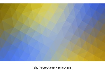 Multicolor blue, yellow, orange polygonal illustration, which consist of triangles. Geometric background in Origami style with gradient. Triangular design for your business.