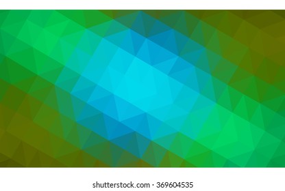 Multicolor blue, yellow, orange polygonal illustration, which consist of triangles. Geometric background in Origami style with gradient. Triangular design for your business.