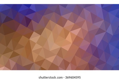 Multicolor blue, yellow, orange polygonal illustration, which consist of triangles. Geometric background in Origami style with gradient. Triangular design for your business.