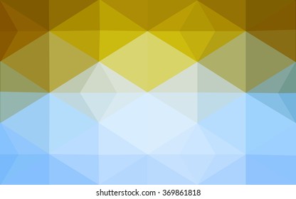 Multicolor blue, yellow, orange polygonal illustration, which consist of triangles. Geometric background in Origami style with gradient. Triangular design for your business.