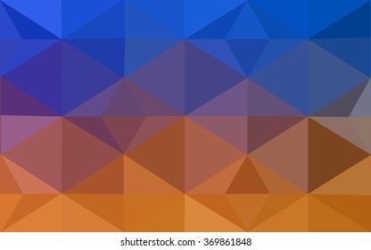 Multicolor blue, yellow, orange polygonal illustration, which consist of triangles. Geometric background in Origami style with gradient. Triangular design for your business.