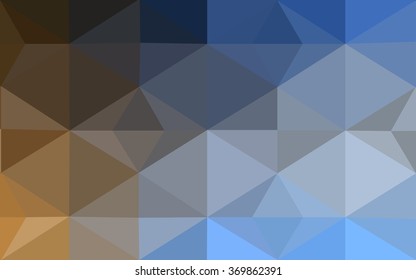 Multicolor blue, yellow, orange polygonal illustration, which consist of triangles. Geometric background in Origami style with gradient. Triangular design for your business.