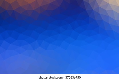 Multicolor blue, yellow, orange polygonal illustration, which consist of triangles. Geometric background in Origami style with gradient. Triangular design for your business.