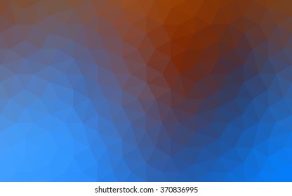 Multicolor blue, yellow, orange polygonal illustration, which consist of triangles. Geometric background in Origami style with gradient. Triangular design for your business.