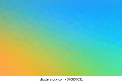 Multicolor blue, yellow, orange polygonal illustration, which consist of triangles. Geometric background in Origami style with gradient. Triangular design for your business.