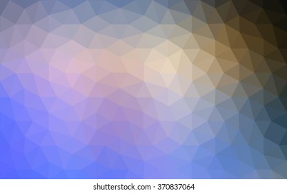 Multicolor blue, yellow, orange polygonal illustration, which consist of triangles. Geometric background in Origami style with gradient. Triangular design for your business.