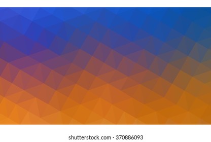 Multicolor blue, yellow, orange polygonal illustration, which consist of triangles. Geometric background in Origami style with gradient. Triangular design for your business.