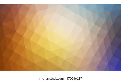 Multicolor blue, yellow, orange polygonal illustration, which consist of triangles. Geometric background in Origami style with gradient. Triangular design for your business.
