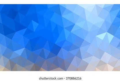 Multicolor blue, yellow, orange polygonal illustration, which consist of triangles. Geometric background in Origami style with gradient. Triangular design for your business.