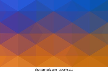 Multicolor blue, yellow, orange polygonal illustration, which consist of triangles. Geometric background in Origami style with gradient. Triangular design for your business.