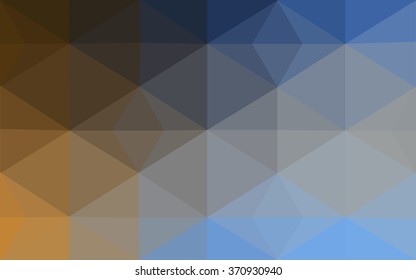 Multicolor blue, yellow, orange polygonal illustration, which consist of triangles. Geometric background in Origami style with gradient. Triangular design for your business.