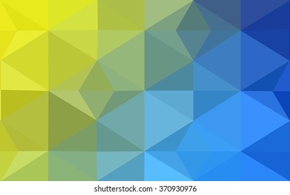 Multicolor blue, yellow, orange polygonal illustration, which consist of triangles. Geometric background in Origami style with gradient. Triangular design for your business.