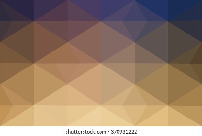 Multicolor blue, yellow, orange polygonal illustration, which consist of triangles. Geometric background in Origami style with gradient. Triangular design for your business.
