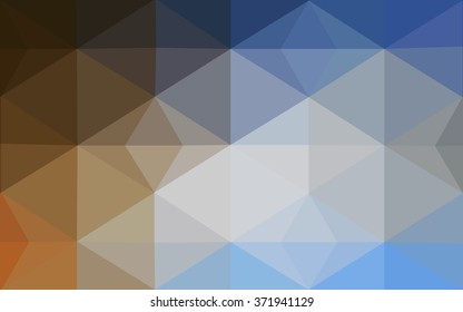 Multicolor blue, yellow, orange polygonal illustration, which consist of triangles. Geometric background in Origami style with gradient. Triangular design for your business.
