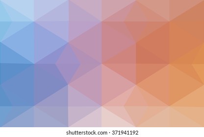 Multicolor blue, yellow, orange polygonal illustration, which consist of triangles. Geometric background in Origami style with gradient. Triangular design for your business.