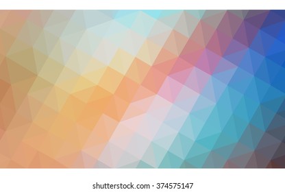 Multicolor blue, yellow, orange polygonal illustration, which consist of triangles. Geometric background in Origami style with gradient. Triangular design for your business.