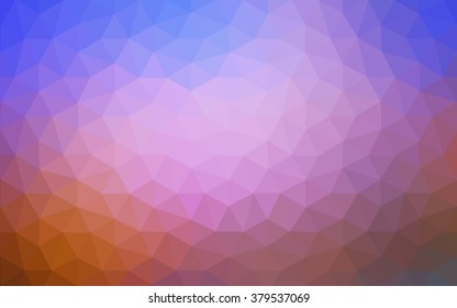 Multicolor blue, yellow, orange polygonal illustration, which consist of triangles. Geometric background in Origami style with gradient. Triangular design for your business.
