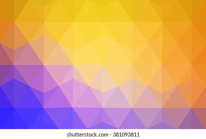 Multicolor blue, yellow, orange polygonal illustration, which consist of triangles. Geometric background in Origami style with gradient. Triangular design for your business.