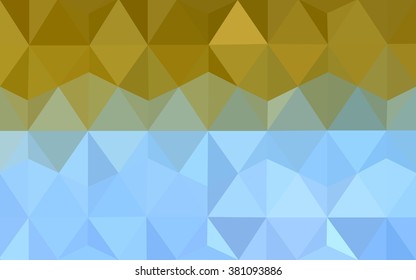 Multicolor blue, yellow, orange polygonal illustration, which consist of triangles. Geometric background in Origami style with gradient. Triangular design for your business.