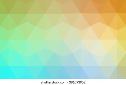 Multicolor blue, yellow, orange polygonal illustration, which consist of triangles. Geometric background in Origami style with gradient. Triangular design for your business.