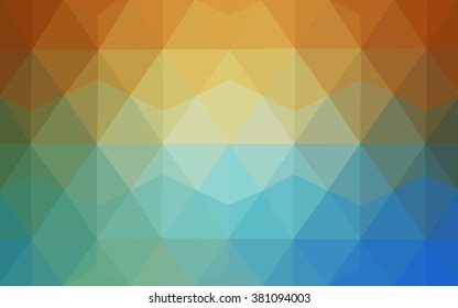 Multicolor blue, yellow, orange polygonal illustration, which consist of triangles. Geometric background in Origami style with gradient. Triangular design for your business.