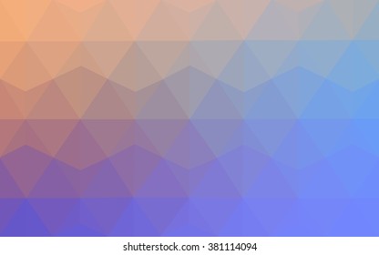 Multicolor blue, yellow, orange polygonal illustration, which consist of triangles. Geometric background in Origami style with gradient. Triangular design for your business.