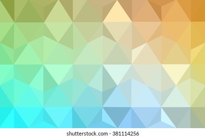 Multicolor blue, yellow, orange polygonal illustration, which consist of triangles. Geometric background in Origami style with gradient. Triangular design for your business.