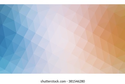Multicolor blue, yellow, orange polygonal illustration, which consist of triangles. Geometric background in Origami style with gradient. Triangular design for your business.