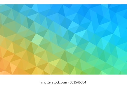 Multicolor blue, yellow, orange polygonal illustration, which consist of triangles. Geometric background in Origami style with gradient. Triangular design for your business.