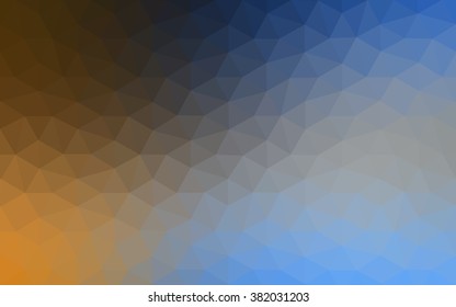Multicolor blue, yellow, orange polygonal illustration, which consist of triangles. Geometric background in Origami style with gradient. Triangular design for your business.