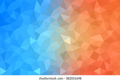 Multicolor blue, yellow, orange polygonal illustration, which consist of triangles. Geometric background in Origami style with gradient. Triangular design for your business.