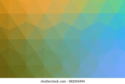 Multicolor blue, yellow, orange polygonal illustration, which consist of triangles. Geometric background in Origami style with gradient. Triangular design for your business.